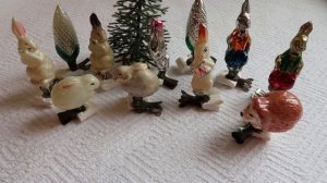 ?Нахимичила :( Зайки, белки и ежи / старинные eлочные игрушки СССР / винтажные