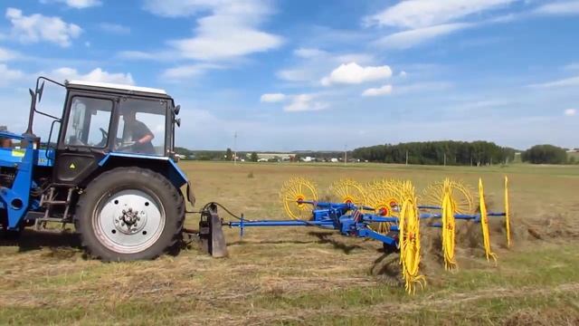 Грабли ГВС-6У(ГВВ-6) с 9-м средним колесом, спица 7мм. смотреть онлайн