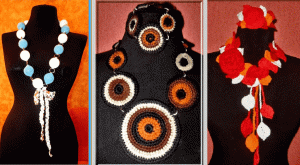 Вязаные украшения и аксессуары крючком. Работы Бережной Натальи.