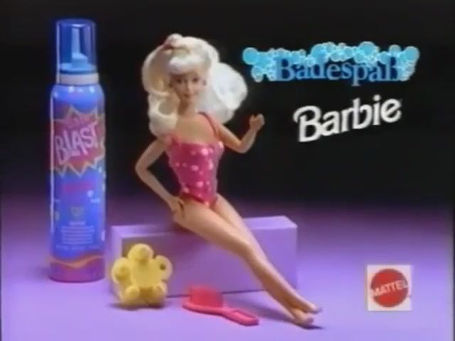 1991 Реклама куклы с пеной для игр в ванной  Барби Маттел Barbie