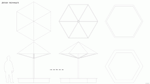Детская песочница B. Чертёж. Childrens sandbox B. Drawings.