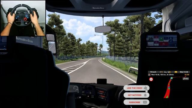 Mercedes Benz Tourismo Cab View Driving - Euro Truck Simulator (Steering Wheel + Shifter) Gameplay смотреть онлайн