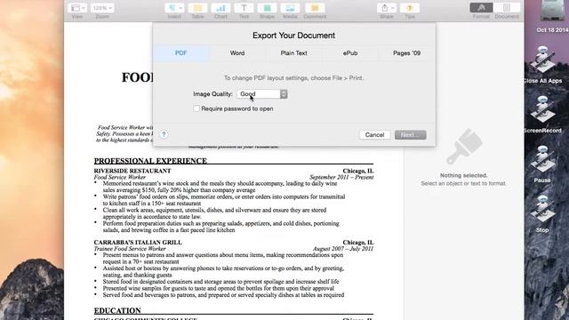 Mac OSX Tutorial: Export Resume as PDF (Pages) смотреть онлайн
