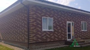 Отделка гибким кирпичом фасада загородного дома в г. Балабаново.