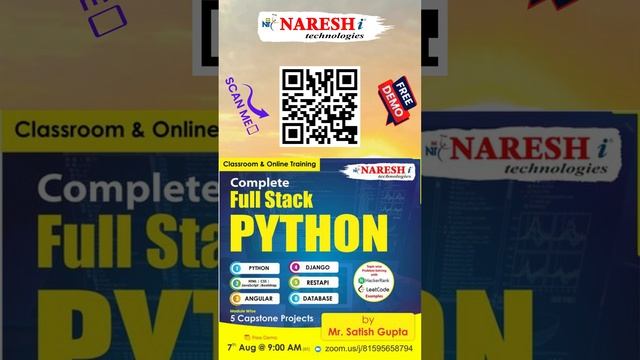 Full Stack Python Development Training |  NareshIT. #python #education #fullstackdeveloper