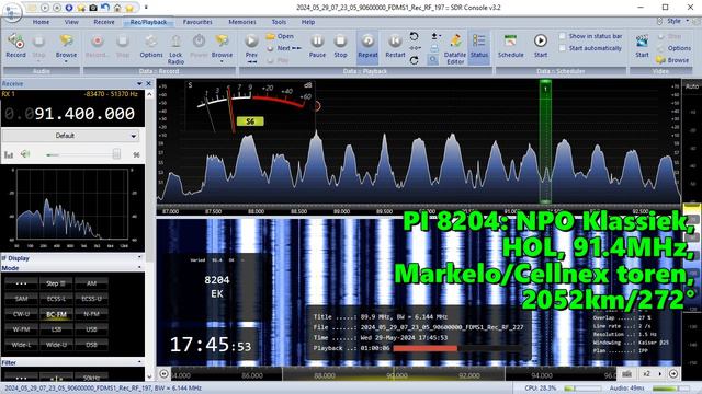 29.05.2024 14:45UTC, [Es], NPO Klassiek, Нидерланды, 91.4МГц, 2052км