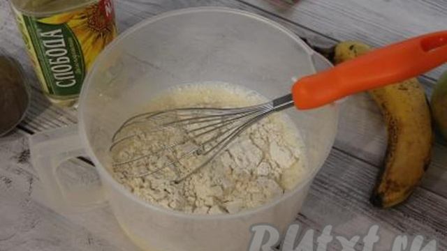 Блинчики с бананом и яблоком