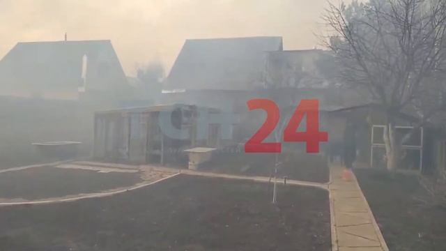 Туляки вместе со спасателями тушат горящую траву, чтобы защитить свои дома. Видео смотреть онлайн