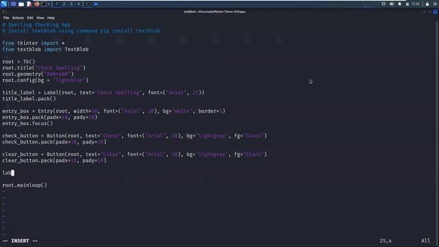 Spell Checker App | Python Tkinter Mini Projects - Leisure Codes
