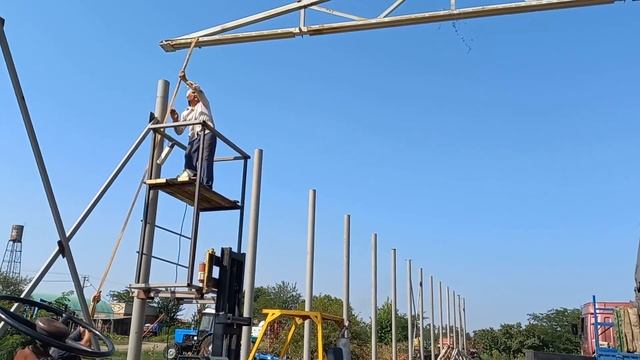 установка ферм на столбы смотреть онлайн