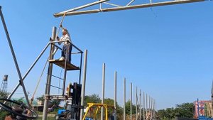 установка ферм на столбы