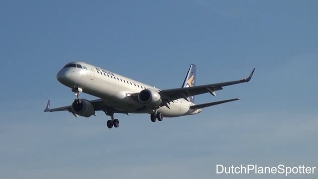 Air Astana Embraer 190 Lands at Amsterdam Airport Schiphol (DutchPlaneSpotter) смотреть онлайн