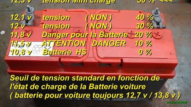 BATTERIE 12 Volts ( Connaitre le pourcentage de charge ) смотреть онлайн