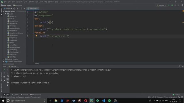 Exception Handling in Python#9 | Part-9 | Python Tutorials
