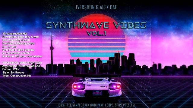 Iversoon & Alex Daf - Synthwave Vibes Vol.1 Kit (MIDI, WAV, Loops, SPIRE PRESETS) смотреть онлайн
