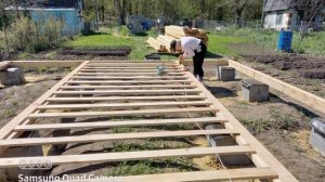 Обвязка брусом, черновой пол, сетка, мембрана, своими руками