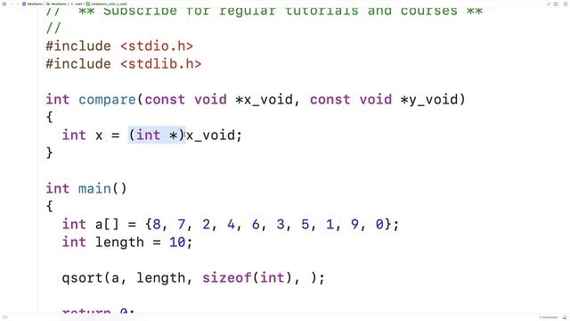 Using qsort() To Sort An Array | C Programming Example смотреть онлайн