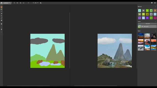 Любая мазня в пейзажи? Nvidia Canvas и какая-то древняя магия... смотреть онлайн