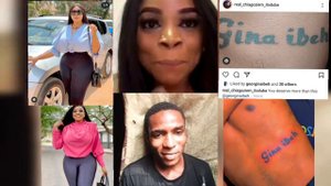 SHOCKING: NOLLYWOOD ACTRESS GEORGINA IBEH FAN TATTOOED HER NAME ON HIS BODY....