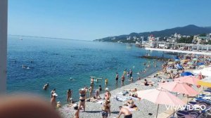 Ялта. Массандровский пляж и вид на море.Июль 2023.