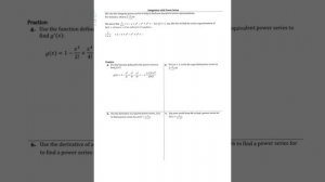 8.2 Part 2 Using Power Series: Differentiation and Integration