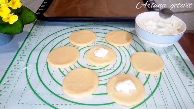 Цветочные печенье! Печенье к ЧАЮ с творожный начинкой.