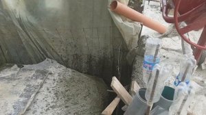 Заливка лестницы в подвал бетономешалкой профмаш на 130 литров