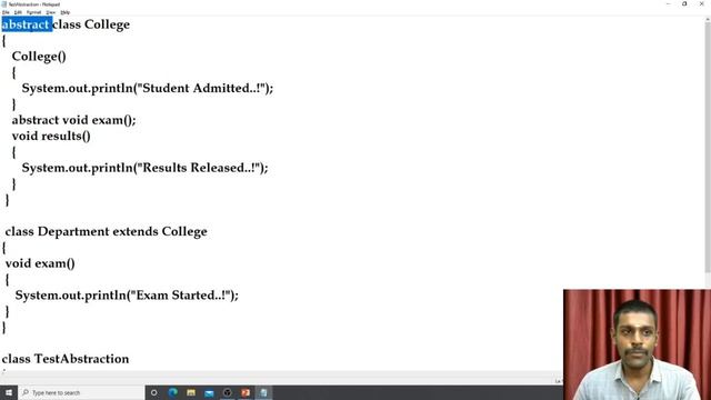 Abstract Class | Programming in Java | V.H.N.S.N.College (Autonomous)