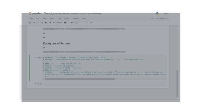 PYTHON | Introduction to Datatypes | Documentation.