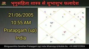 21/06/2005 - 10:55 AM - Pratapgarh (up) India | Bhrigusamhita Prediction | भृगुसंहिता शास्त्र फलादे