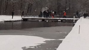 Шлосспарк Нимфенбург в снегу Мюнхен ? Schlosspark Nymphenburg im Schnee. Munchen  ?