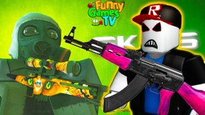 Приключения мультяшного героя ROBLOX в боевике Counter Strike
