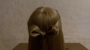 Бант из волос для девочек. Простая прическа бантик для средних и длинных волос. Hair Bow Tutorial.