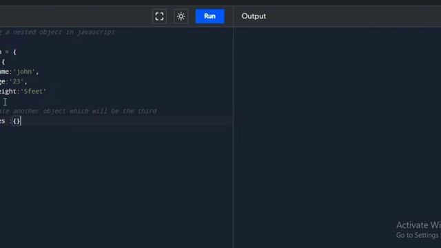 how to create nested objects in JavaScript
