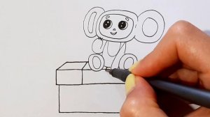Как нарисовать ЧЕБУРАШКУ С ПОДАРКОМ