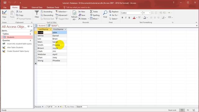 SQL with Microsoft Access 2016 Lesson 4 - Select query смотреть онлайн