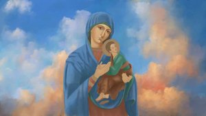 Animation of painting the MOTHER OF GOD. Рисунок Богородицы