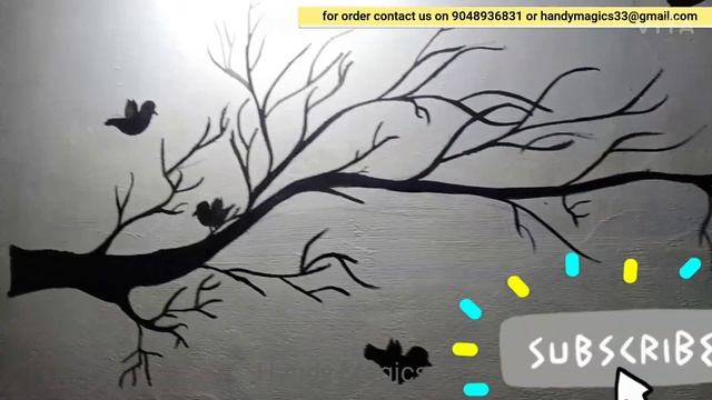 WALL PAINTING WITH WATER COLOUR CAKES??️ / STEP BY STEP / Handy Magics смотреть онлайн