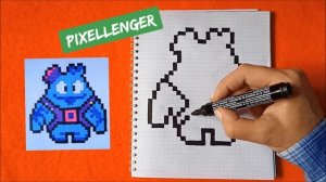 Скуик Бравл Старс Как рисовать по клеточкам Простые рисунки Squeak Brawl Stars How to Draw Pixel Ar