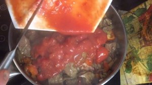 Гуляш из говяжьего сердца