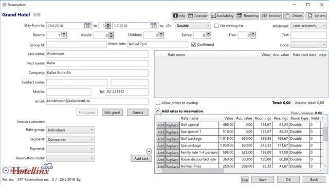 Hotellinx Cloud - Making a simple room reservation in the Front Office grid смотреть онлайн