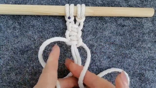 DIY Macrame Tutorial | Макраме для начинающих | Цепочка из двойных плоских узлов