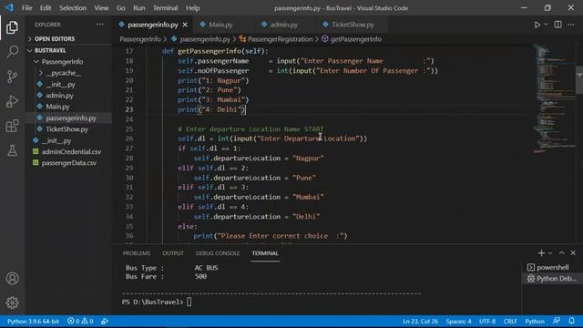 # Bus Booking Application mini project using python programming