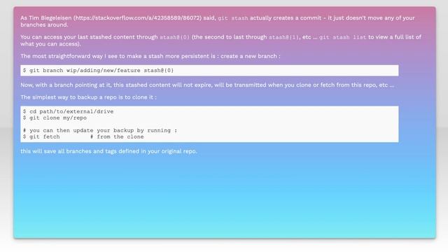 How to backup git stash content? смотреть онлайн
