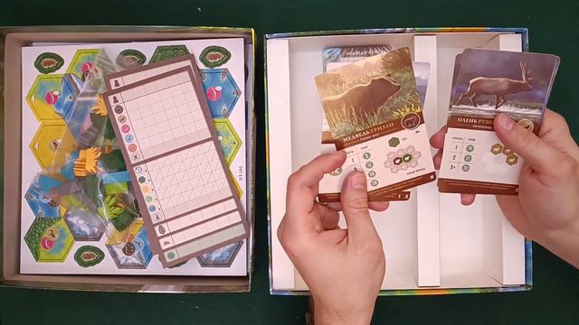 Распаковка дополнения "Каскадия. Ориентиры", обзор компонентов, новых целей животных и ориентиров смотреть онлайн