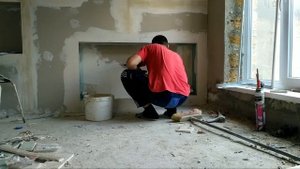 шпаклевка ниши под батарею