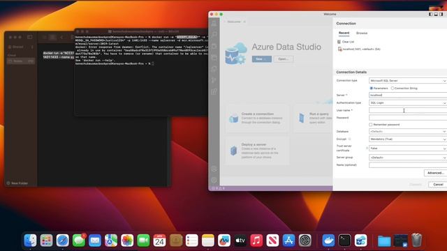 How to Connect SQL Server to Azure Data Studio in my MacBook with Docker in 2023 смотреть онлайн