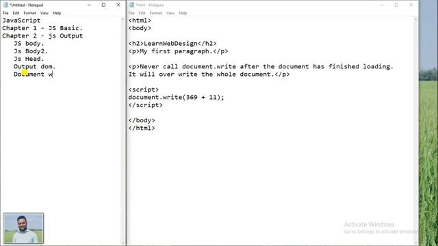 JavaScript full course | JavaScript Tutorial Chapter 2 - JavaScript Output