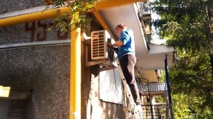 Чистка внешнего блока кондиционера Mitsubishi Heavy Industries