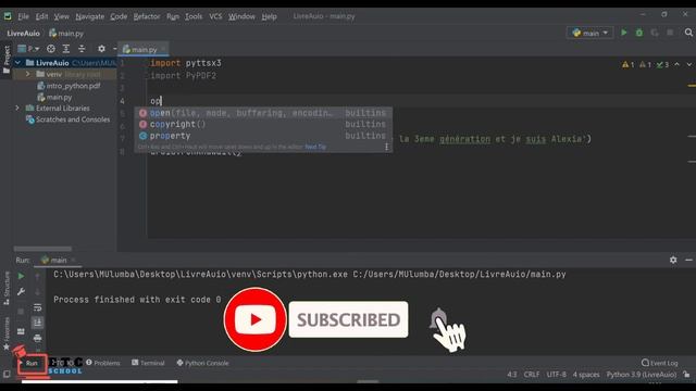 ?Intelligence Artificielle Python & ?Créer un Livre Audio